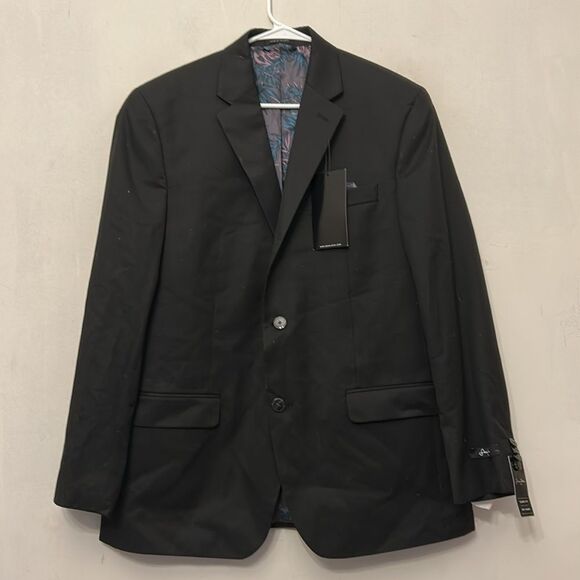 Sean John Black Suit Jacket with leaf pattern interior Size 42 Regular New - Picture 2 of 10